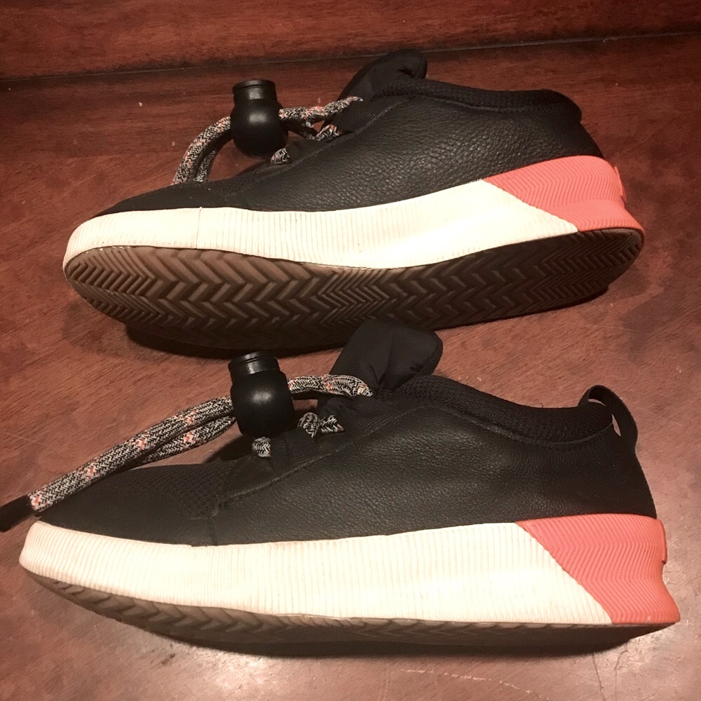 Sorel Out N About Street Sneaker Black White Orange 4277-010 Women’s Size 9 - Picture 9 of 15